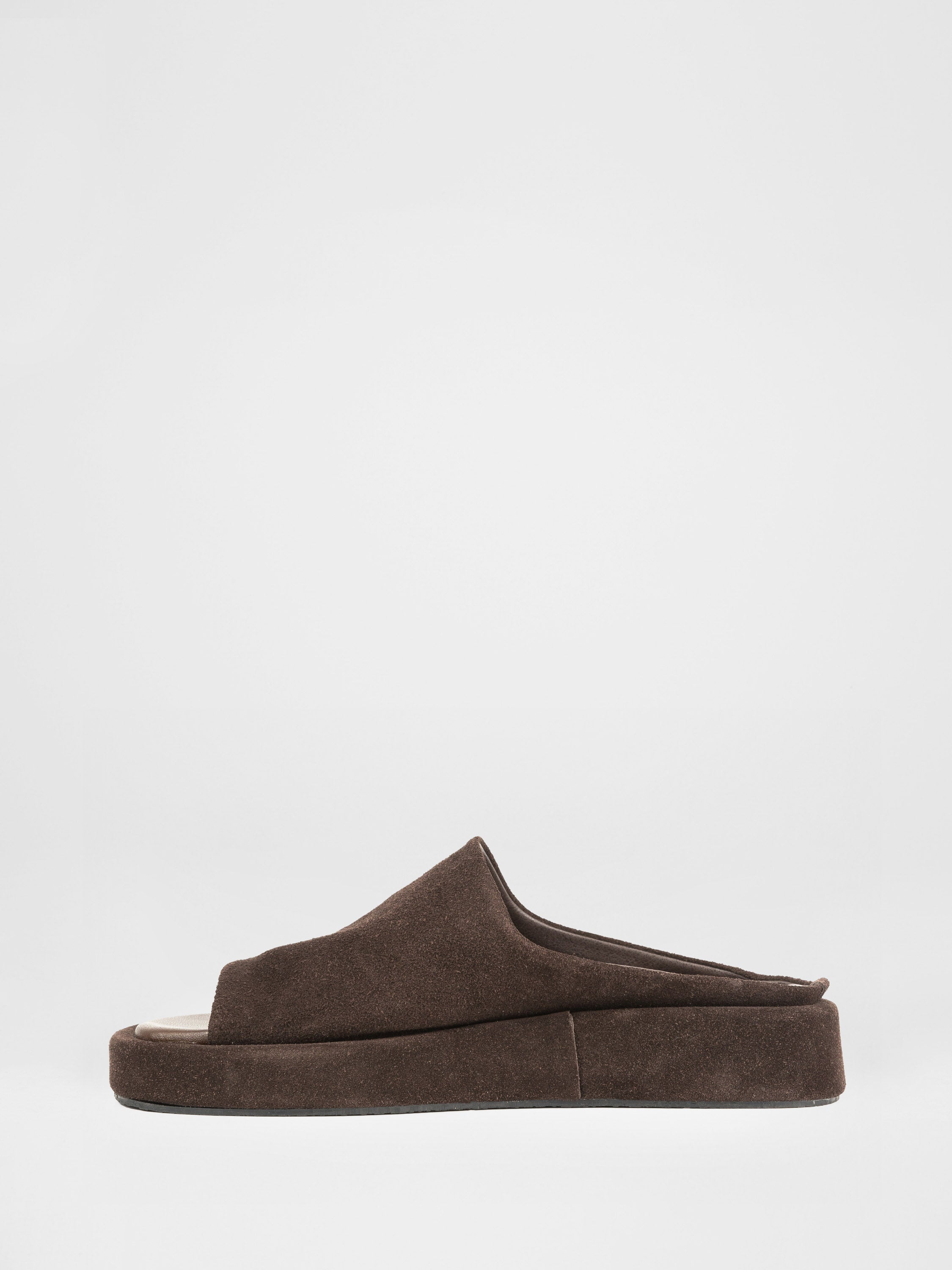 Genuine suede platform mules