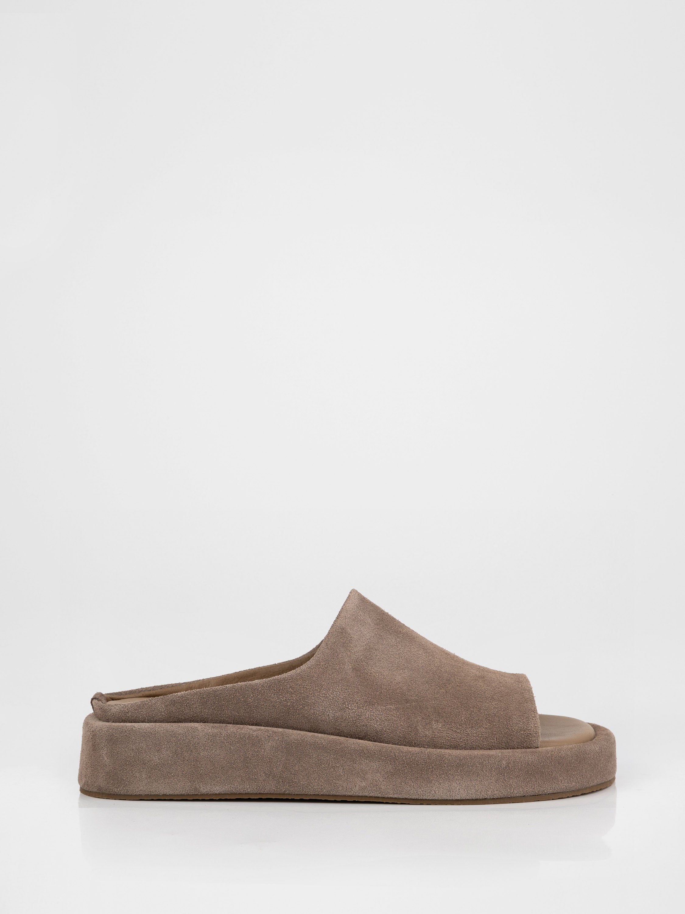 Genuine suede platform mules