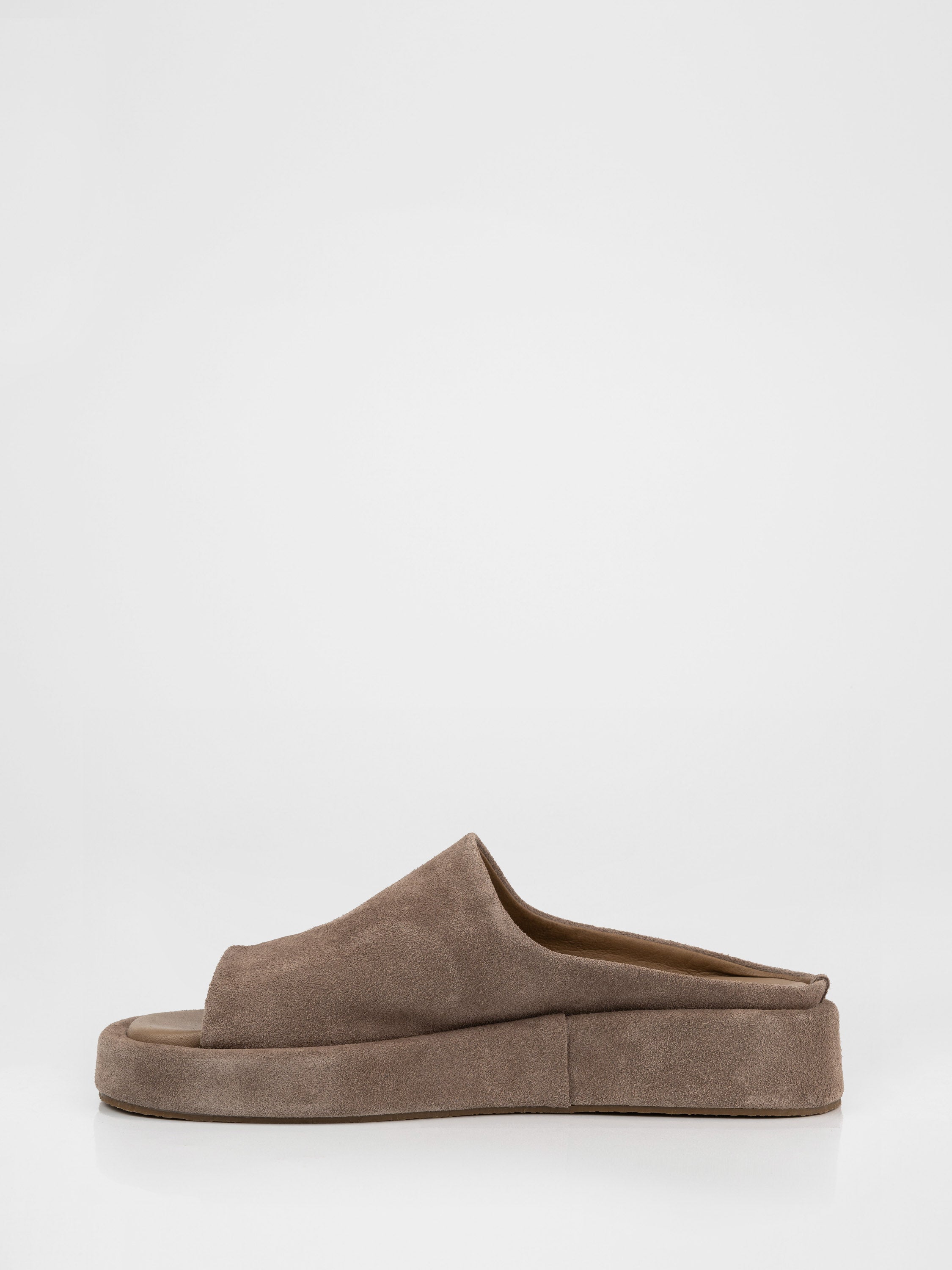 Genuine suede platform mules