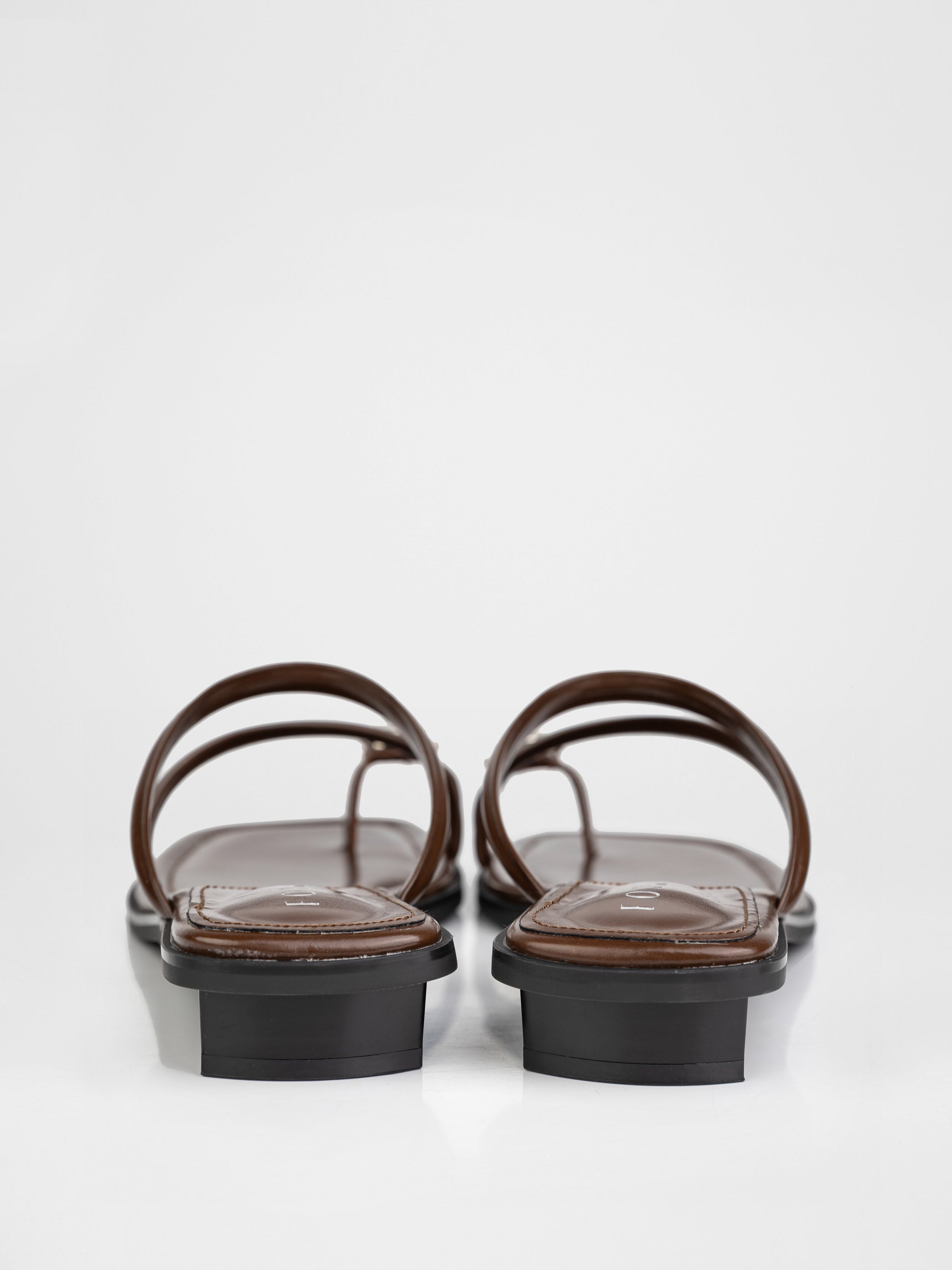 Sabo flip flops in chocolate color decorated with stones