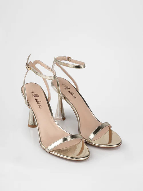 Sandalias de tacón alto en dorado