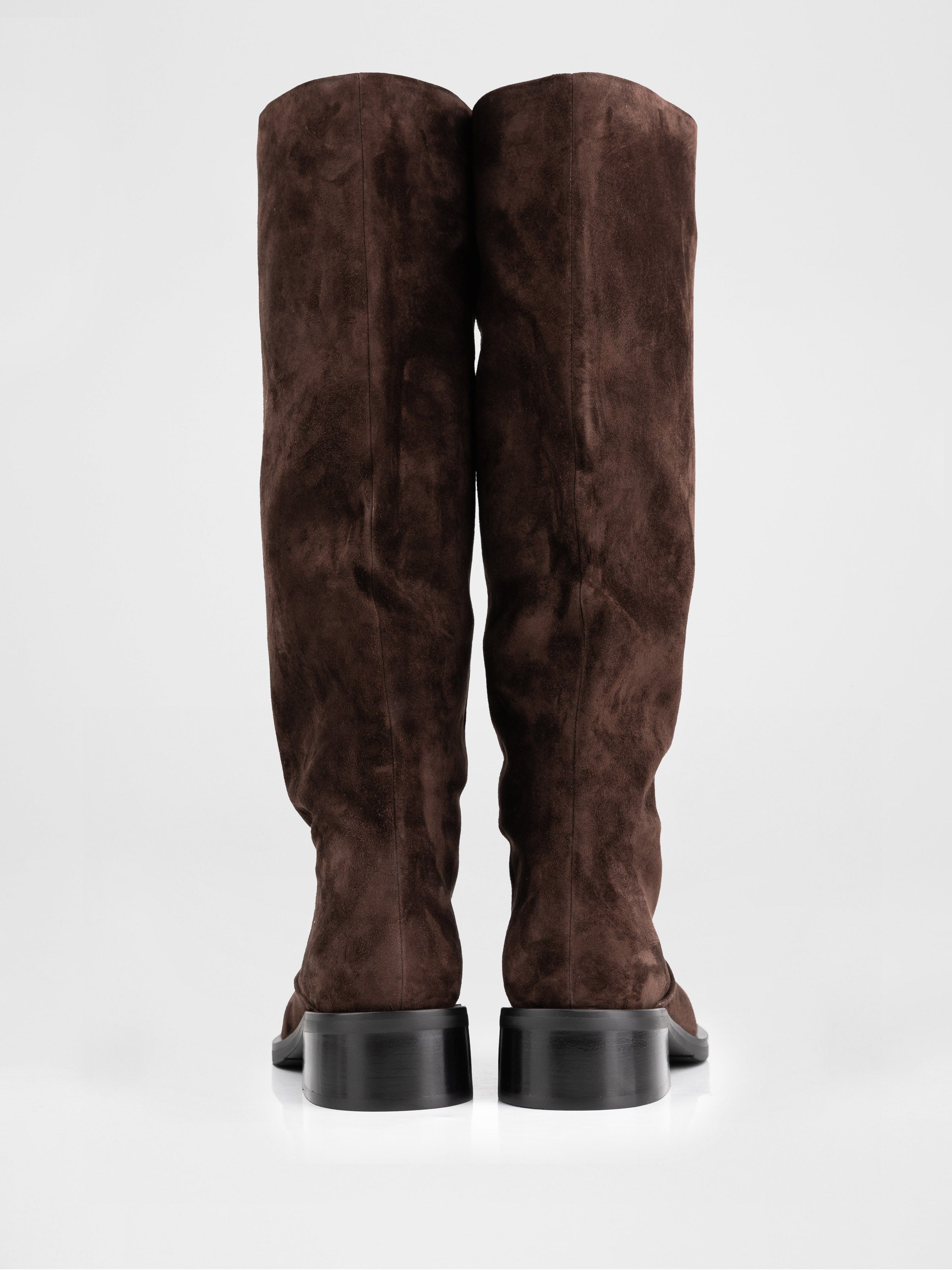 Chocolate-colored Truby boots