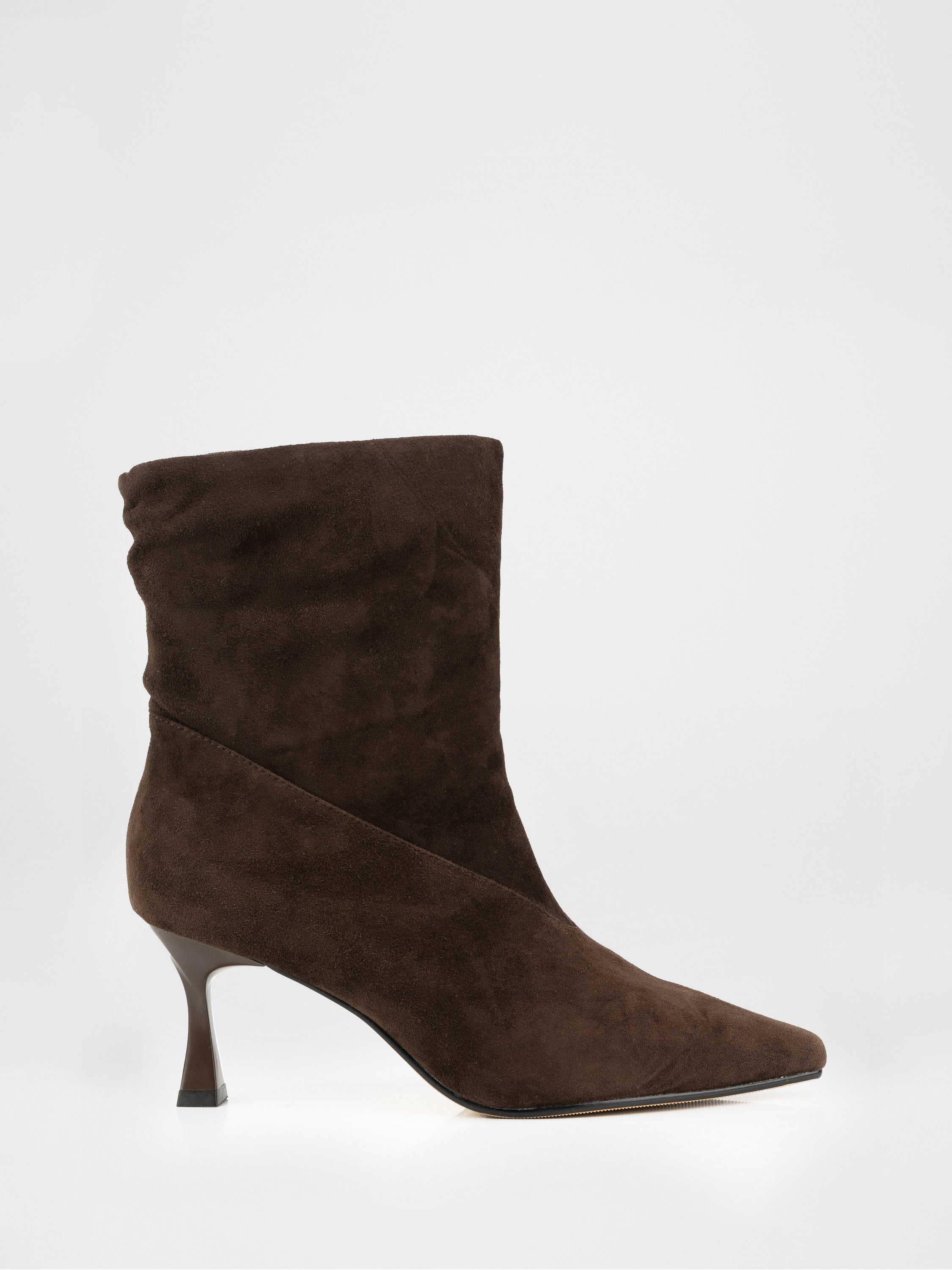 Coffee-colored ankle boots