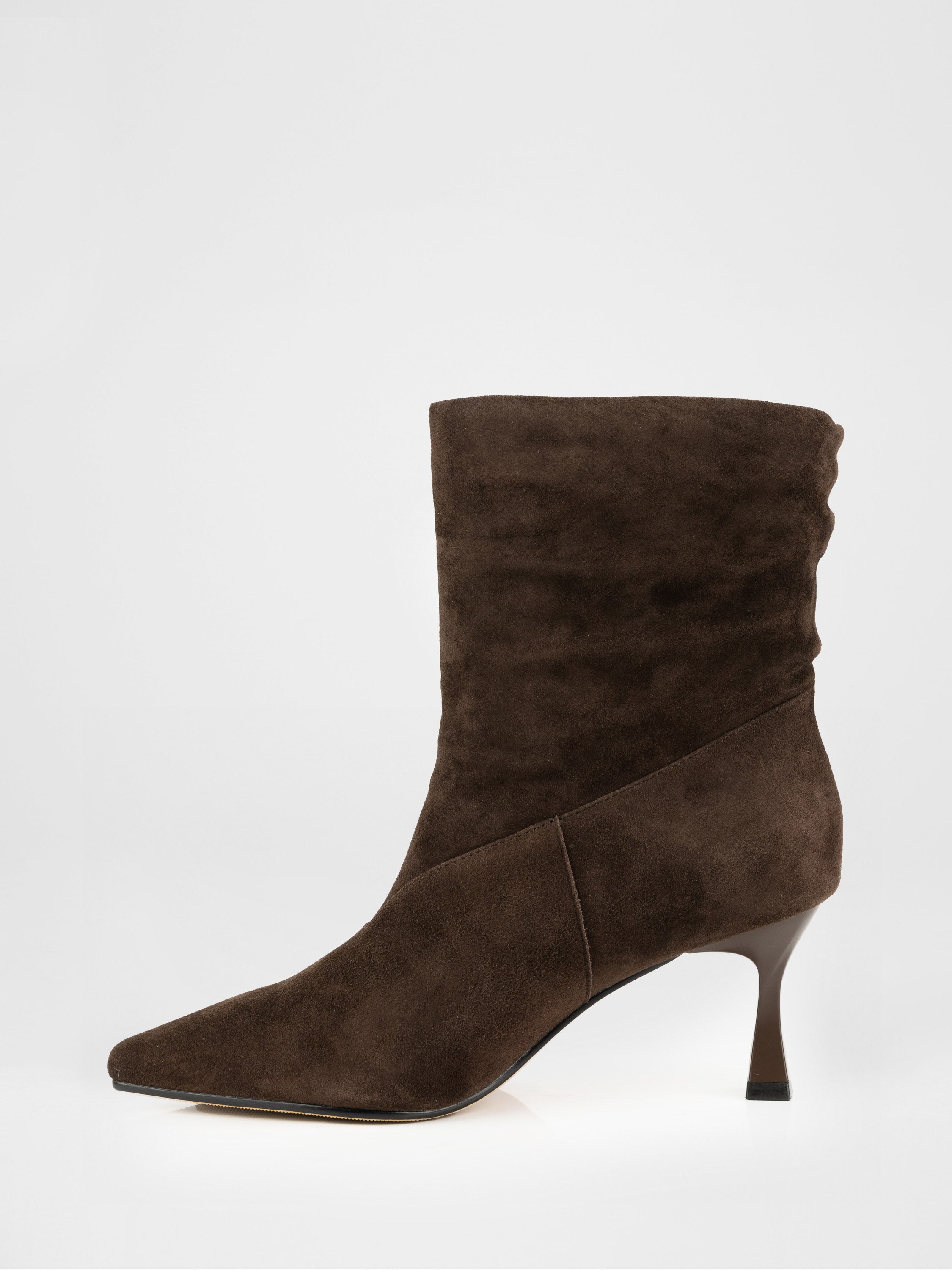 Coffee-colored ankle boots