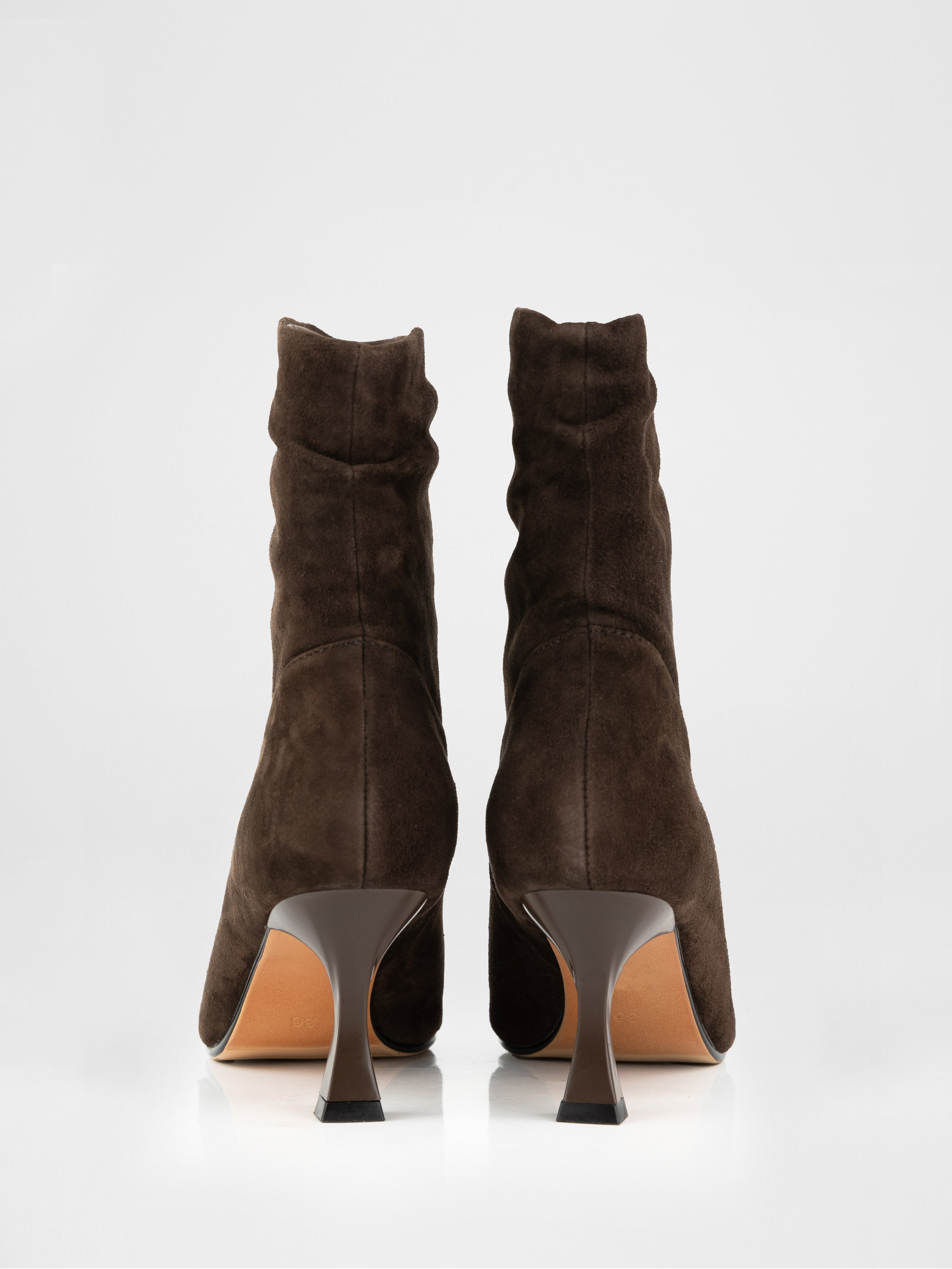 Coffee-colored ankle boots