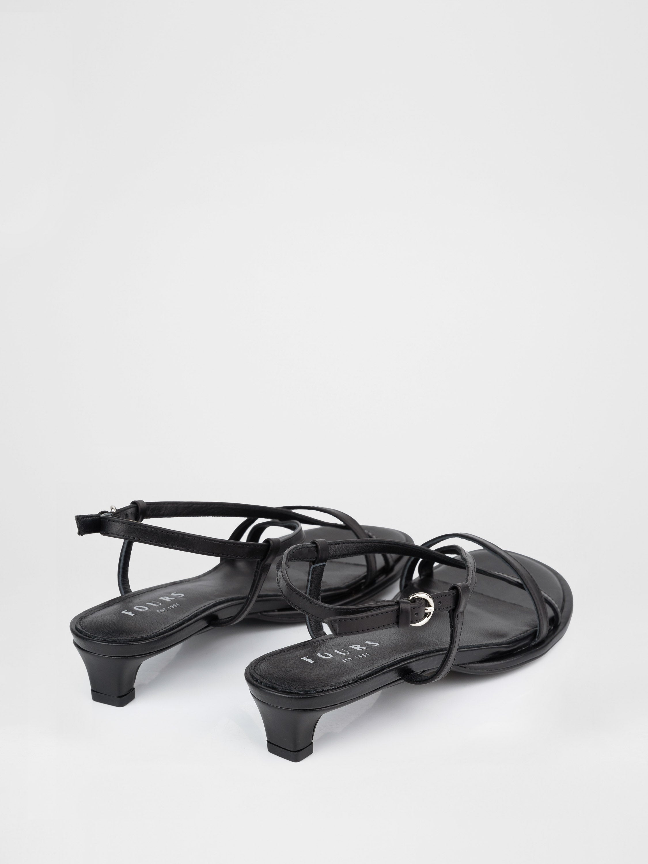 Black low-heeled sandals