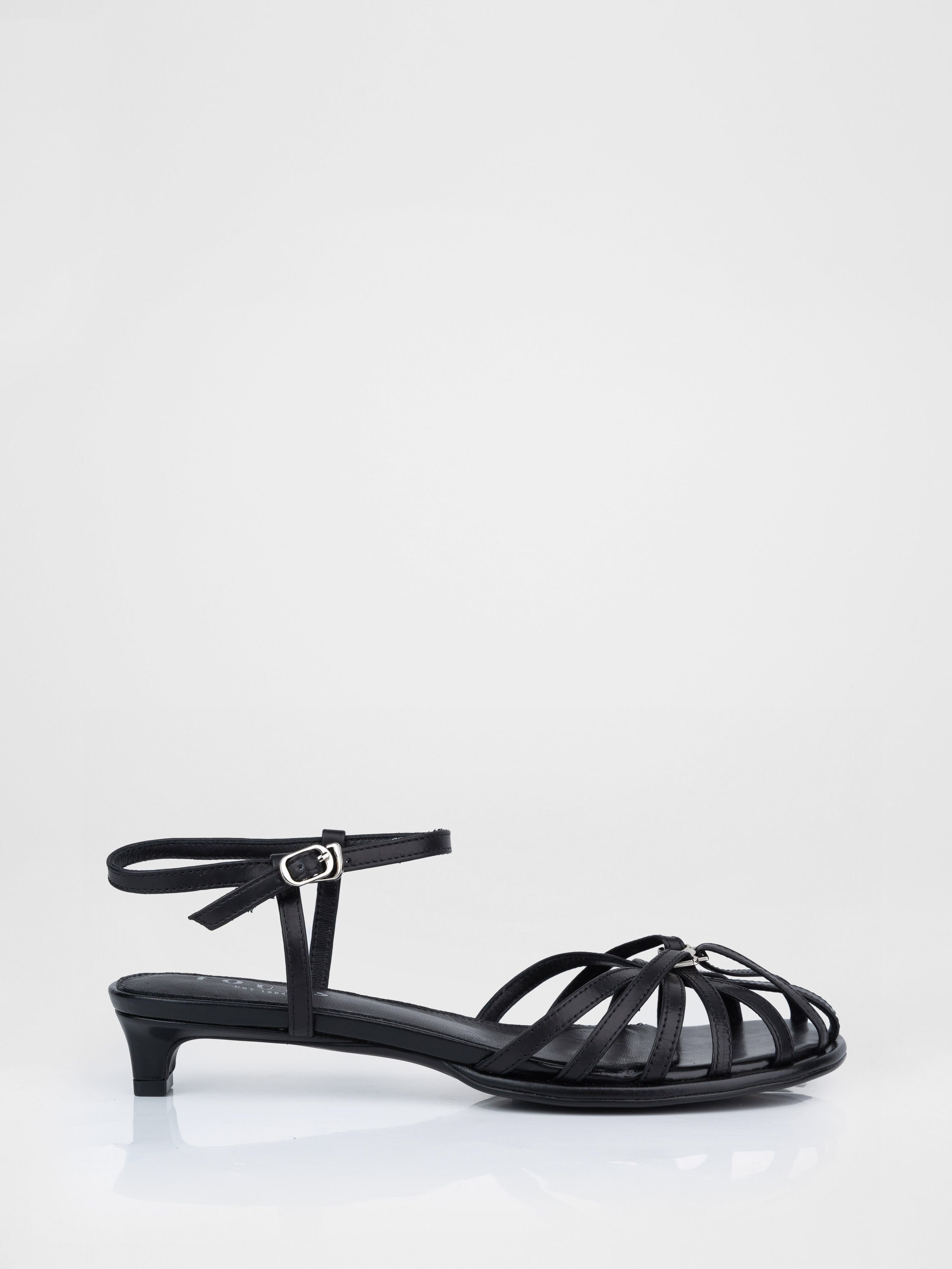 Black sandals with thin straps