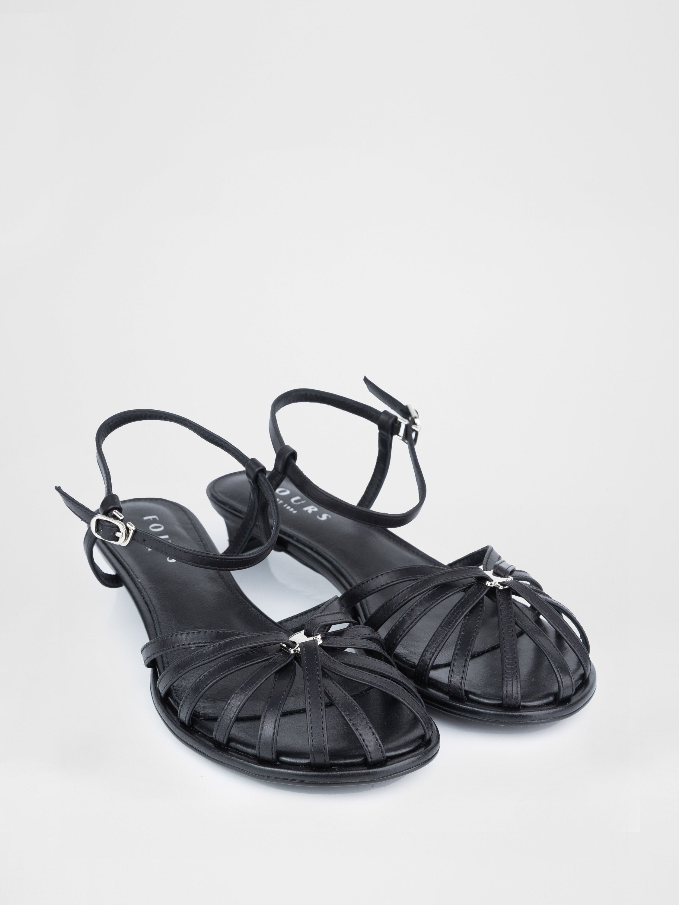 Black sandals with thin straps