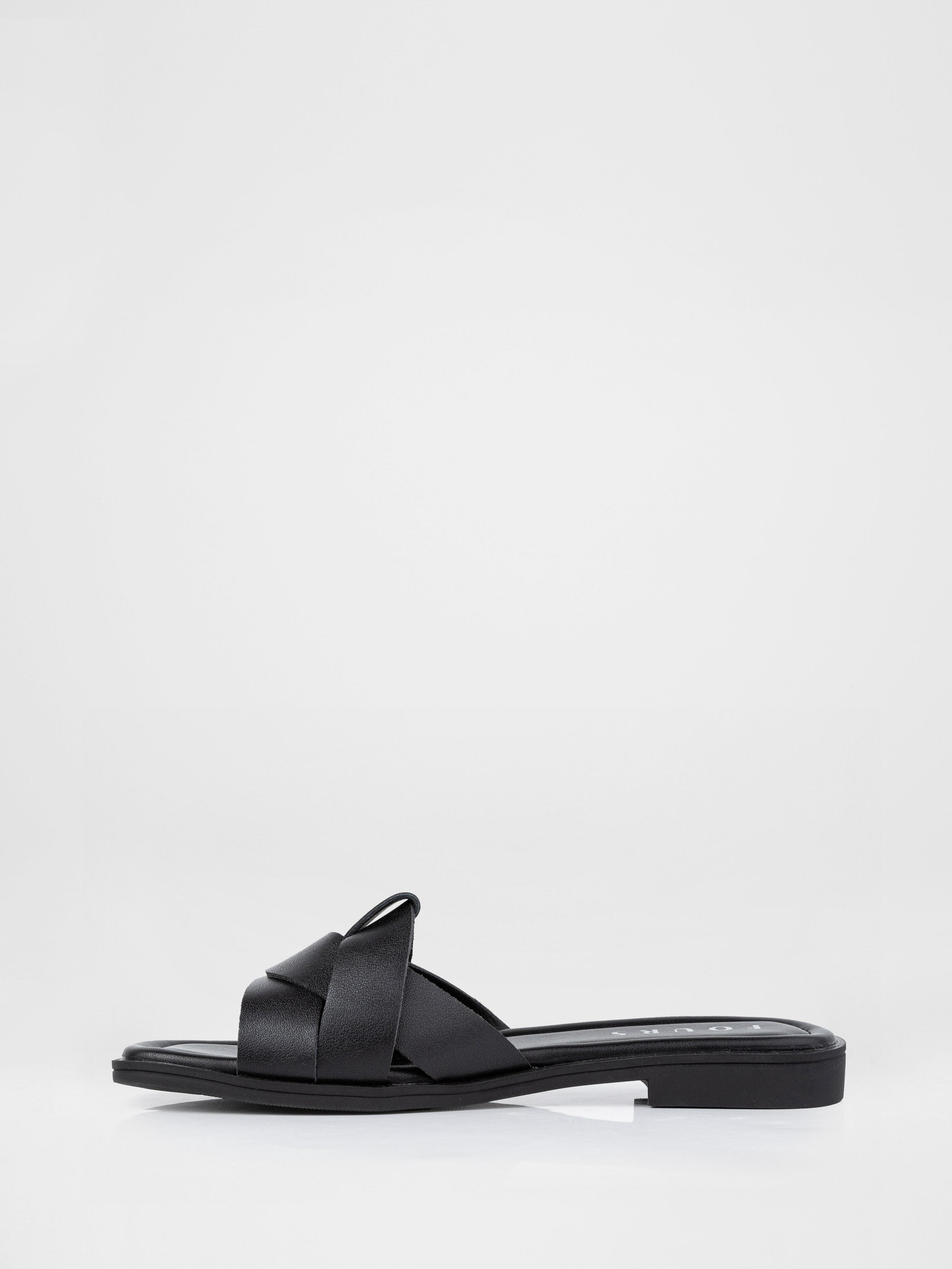 Black clogs with crisscross straps