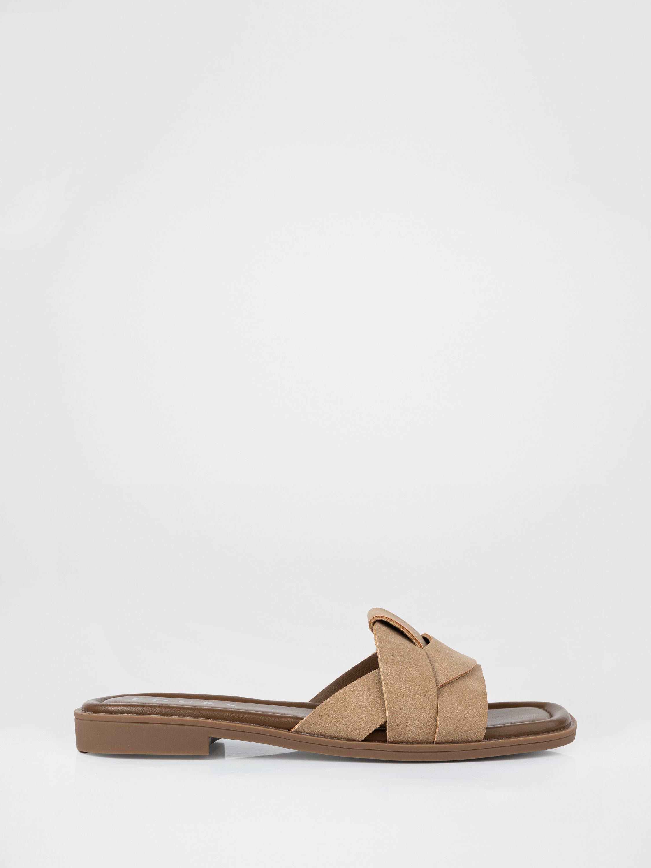 Caramel clogs with crisscross straps
