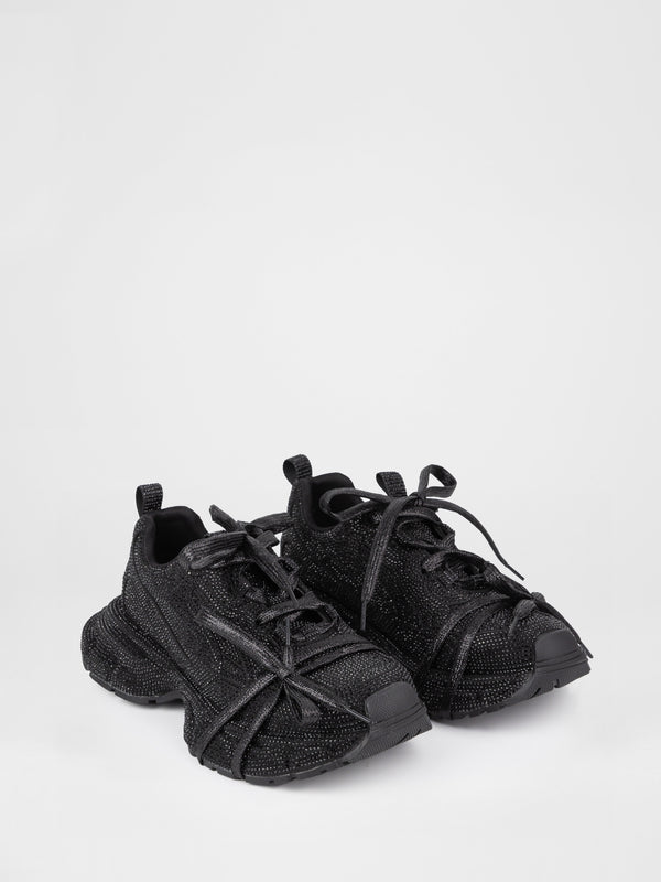 Zapatillas deportivas negras con piedras decorativas