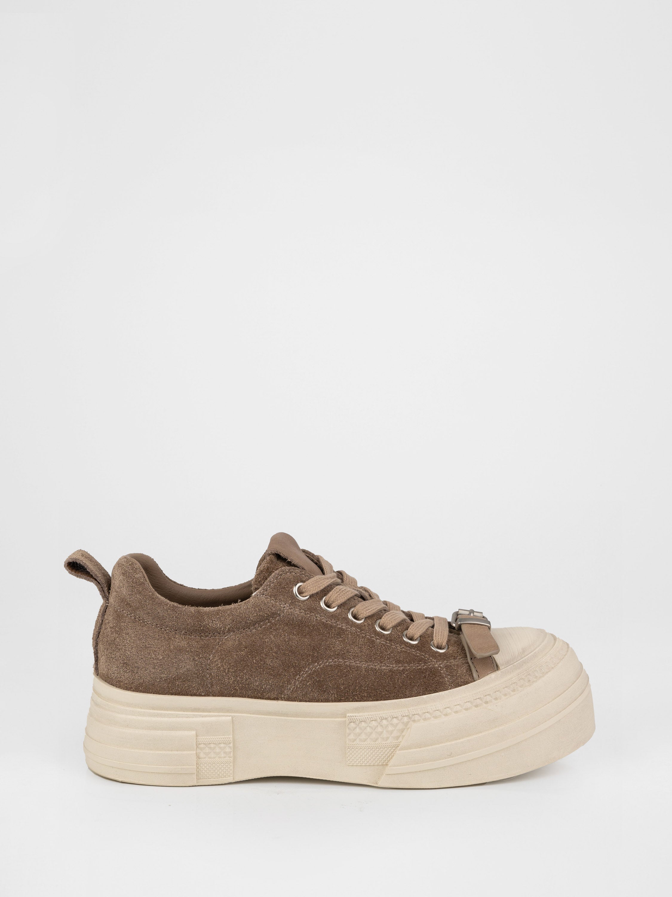 Beige sneakers with a chunky sole