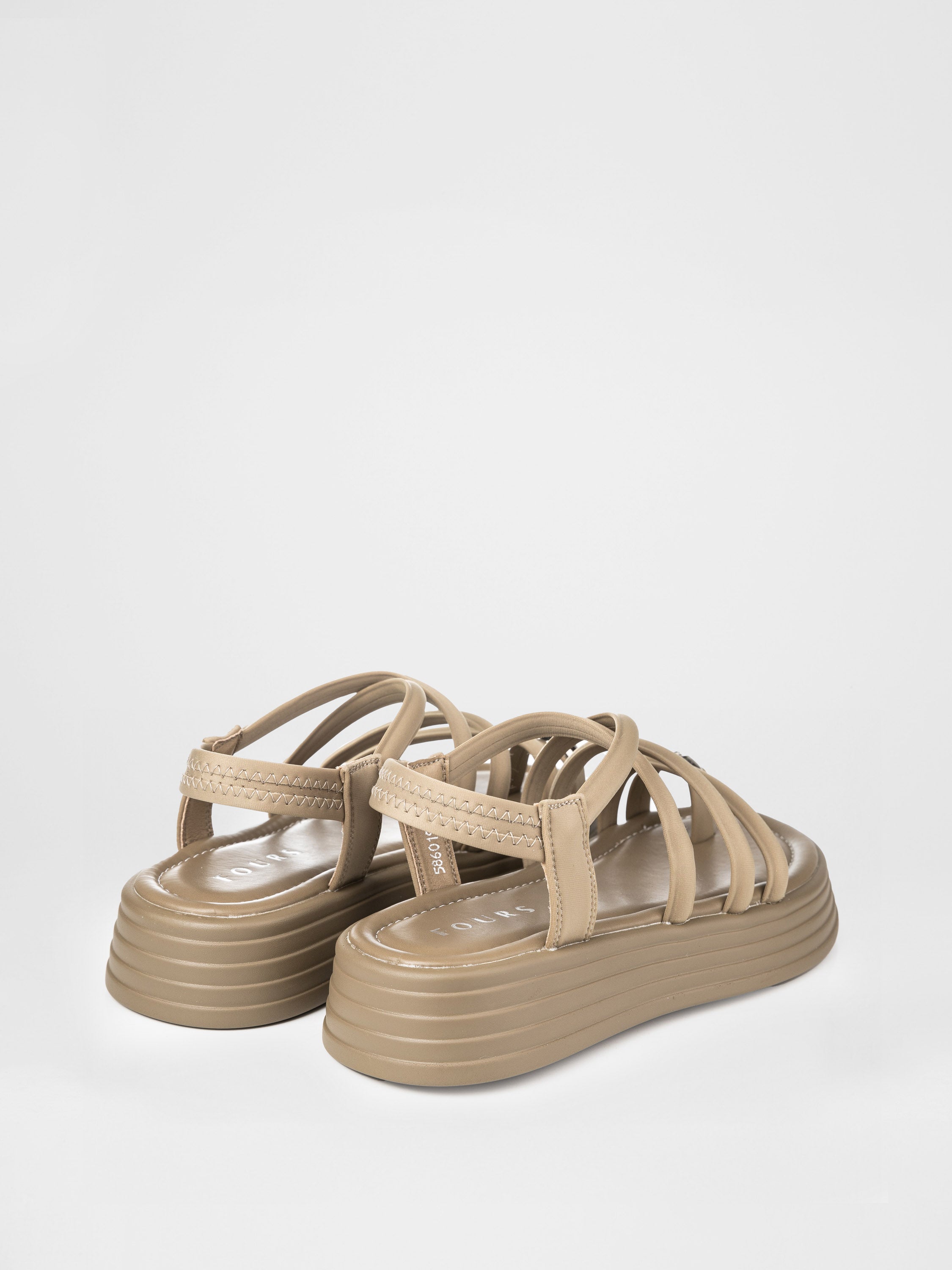 Sandalias de plataforma en color caqui
