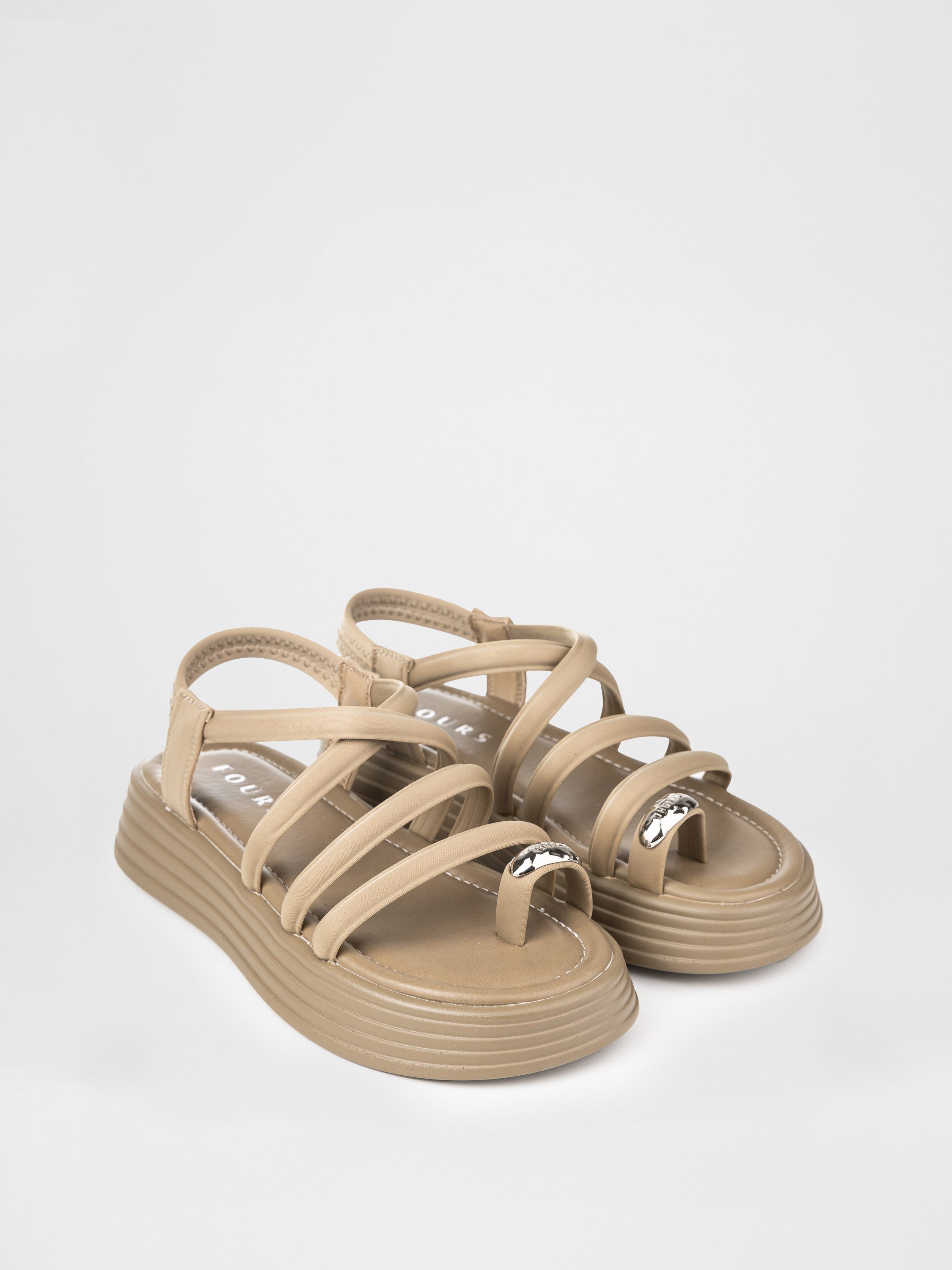 Sandalias de plataforma en color caqui