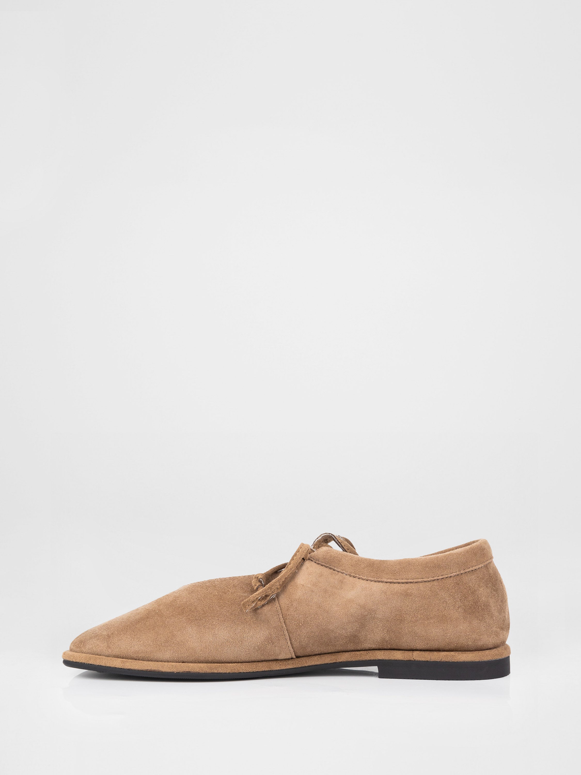 Beige genuine suede ballet flats