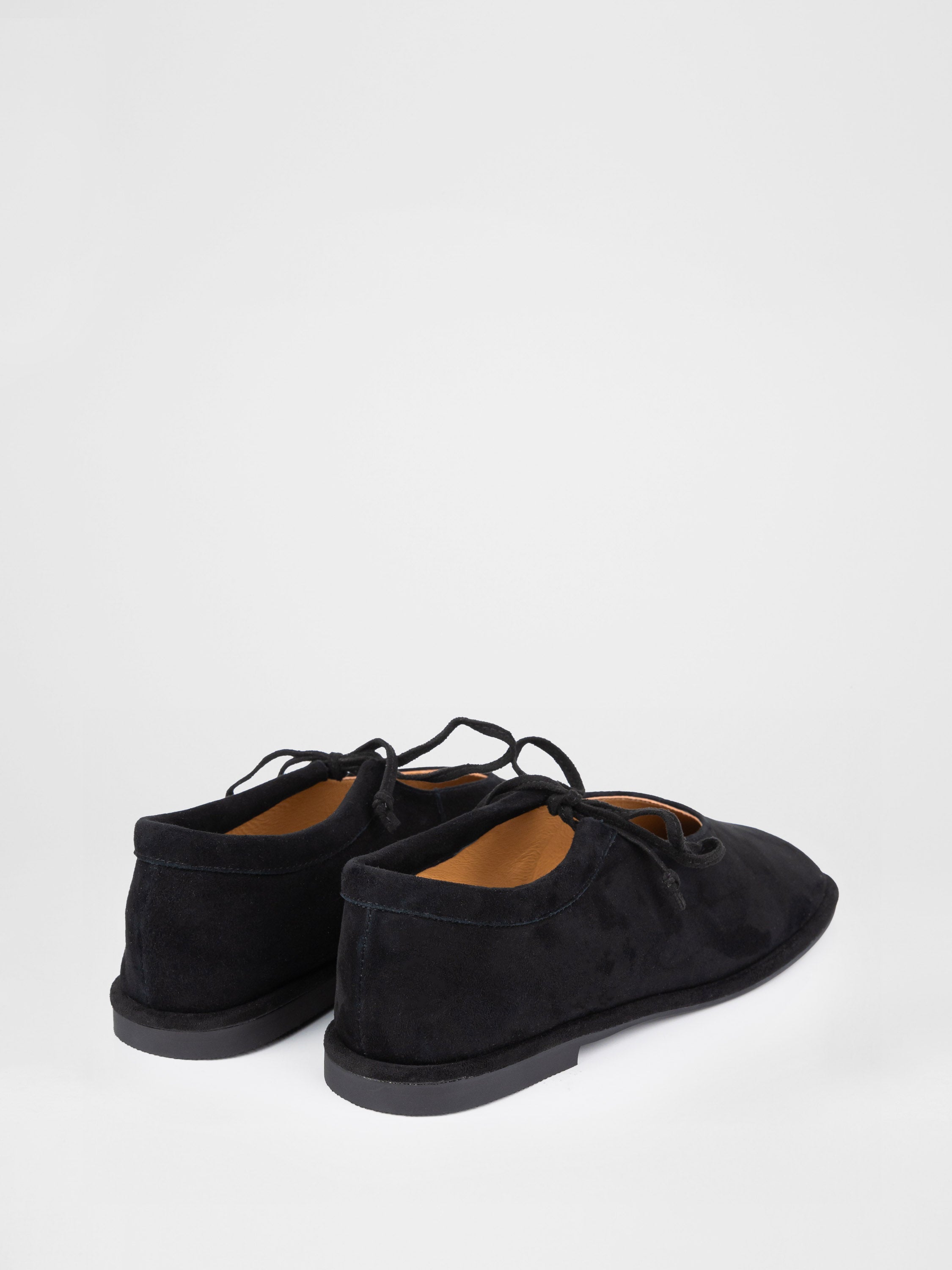 Black genuine suede ballet flats