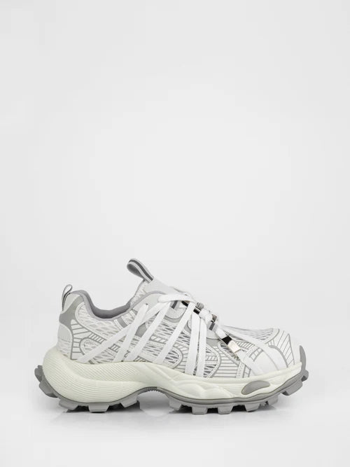 White sneakers with a chunky sole