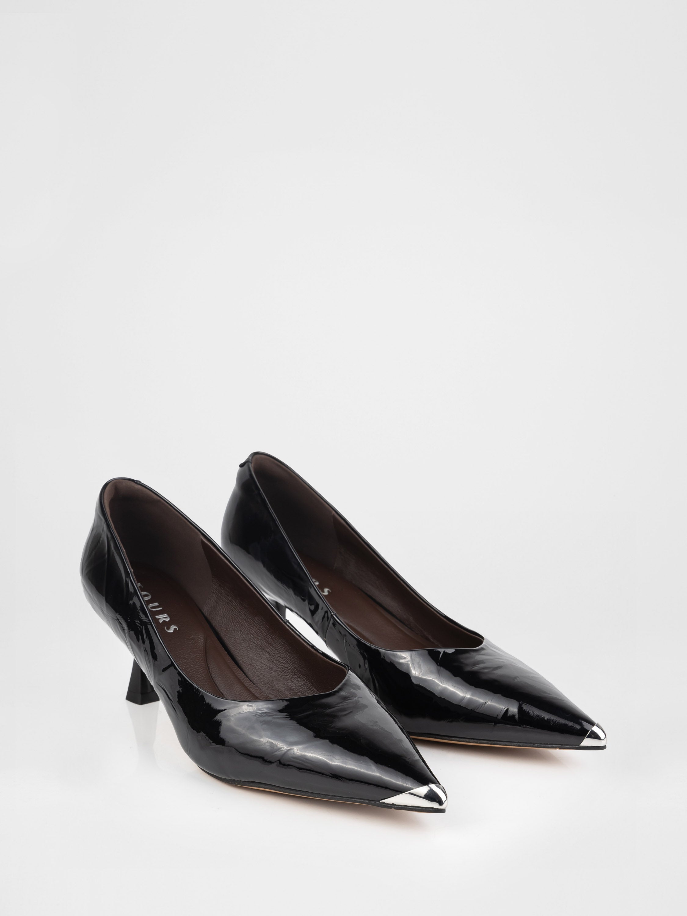 Black pumps with metallic detailing