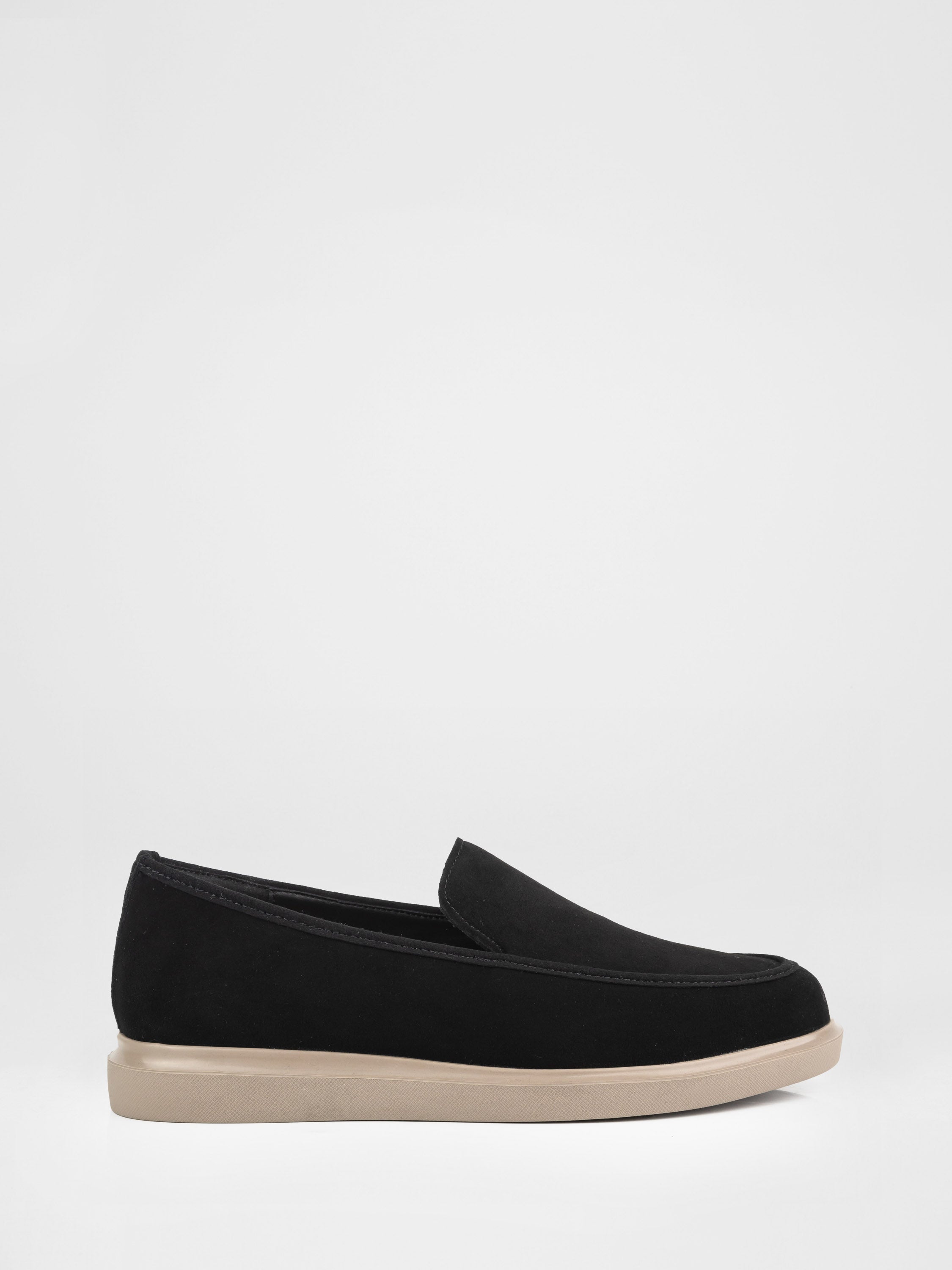 Black suede loafers