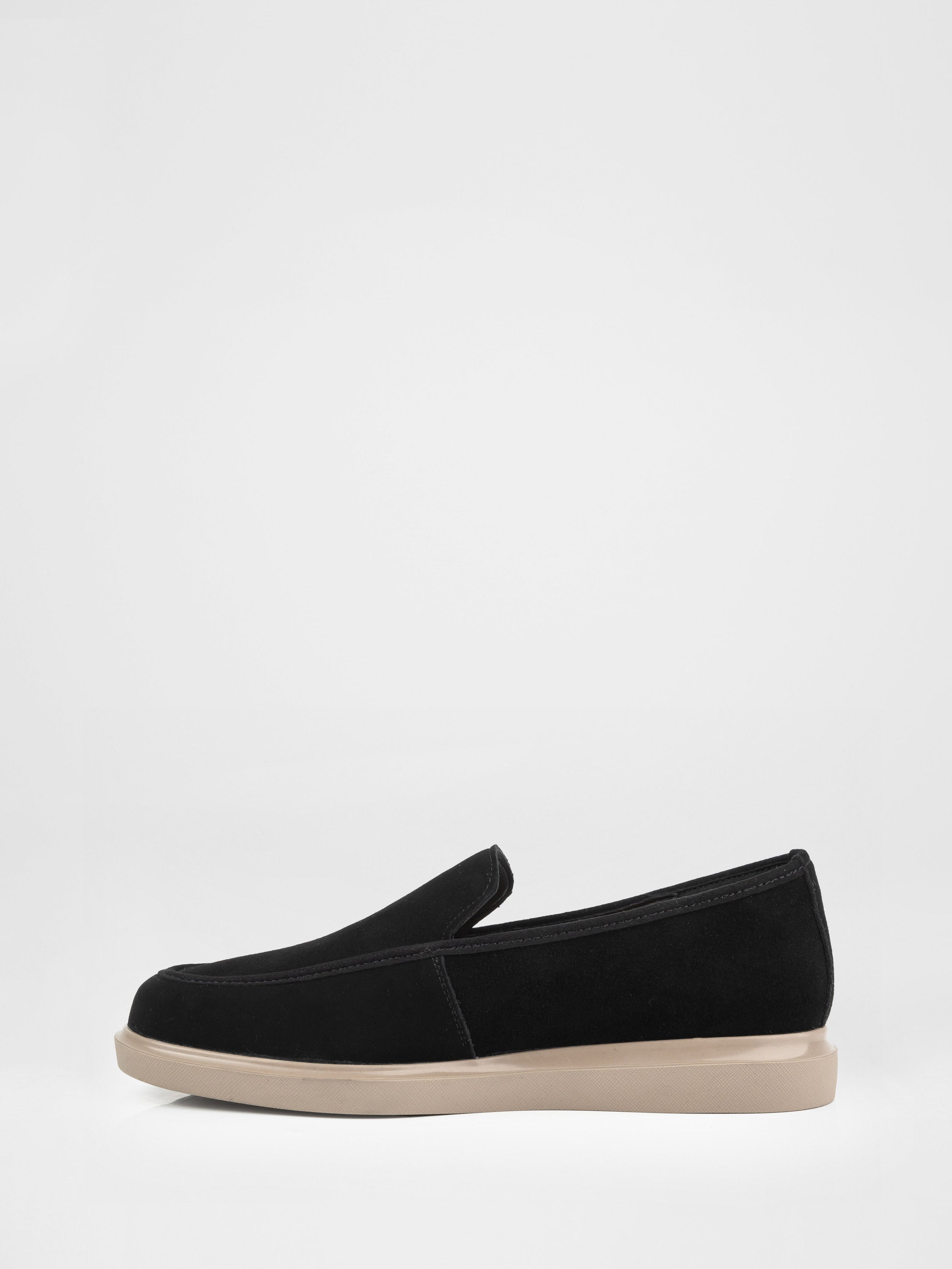 Black suede loafers