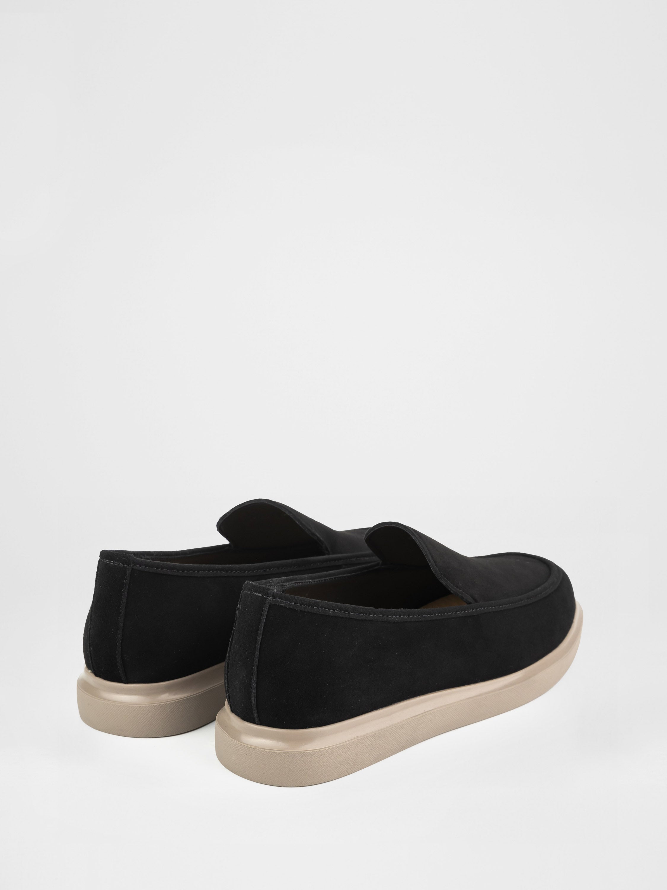 Black suede loafers
