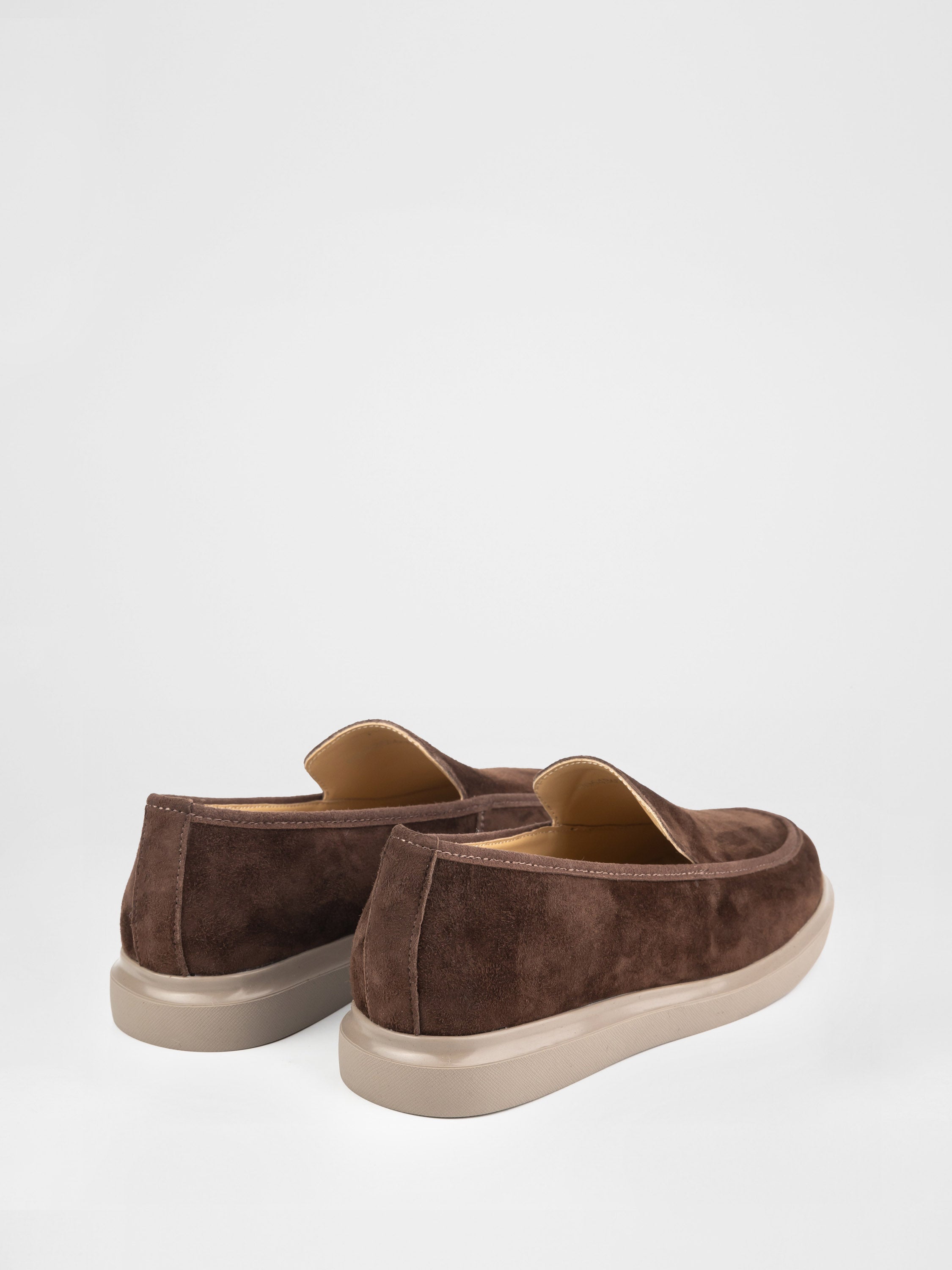 Brown suede loafers