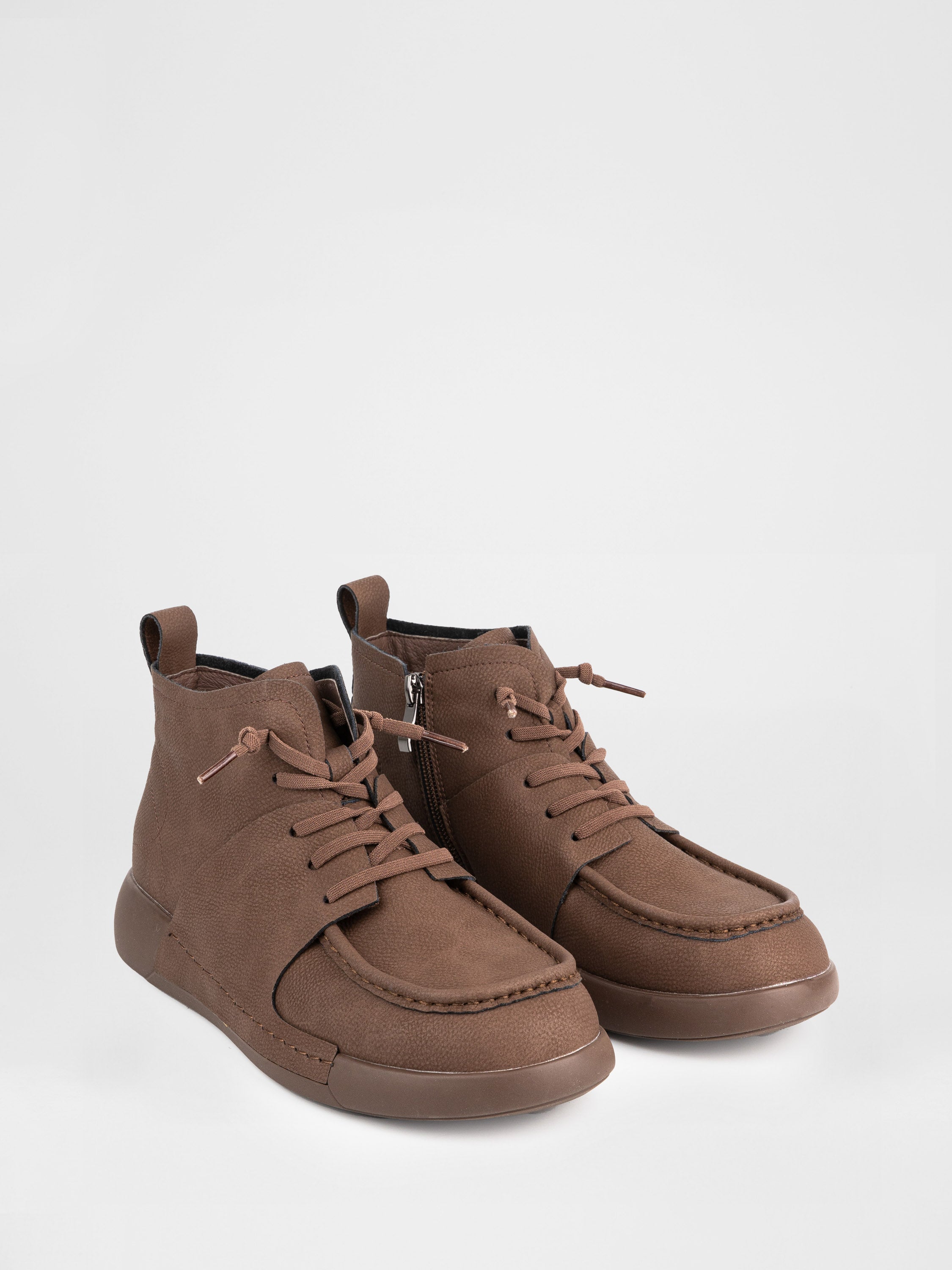 Brown leather boots