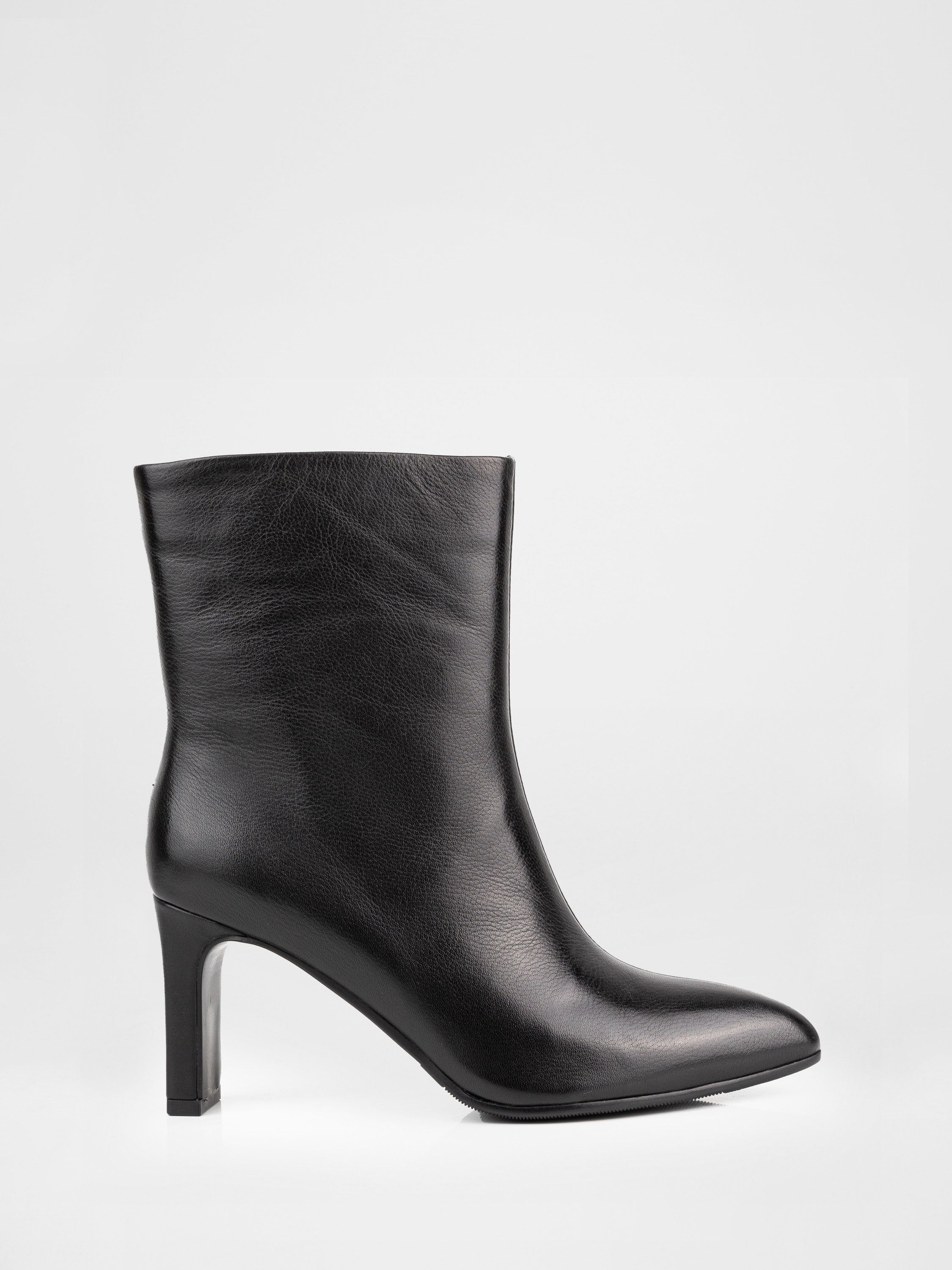 Black leather ankle boots