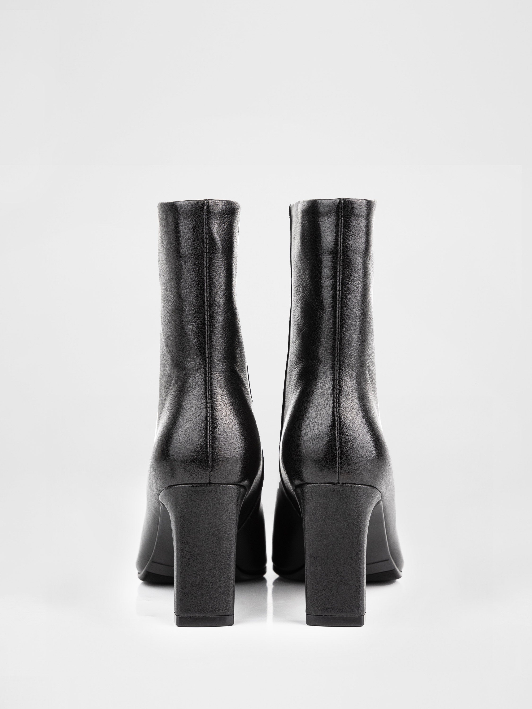 Black leather ankle boots