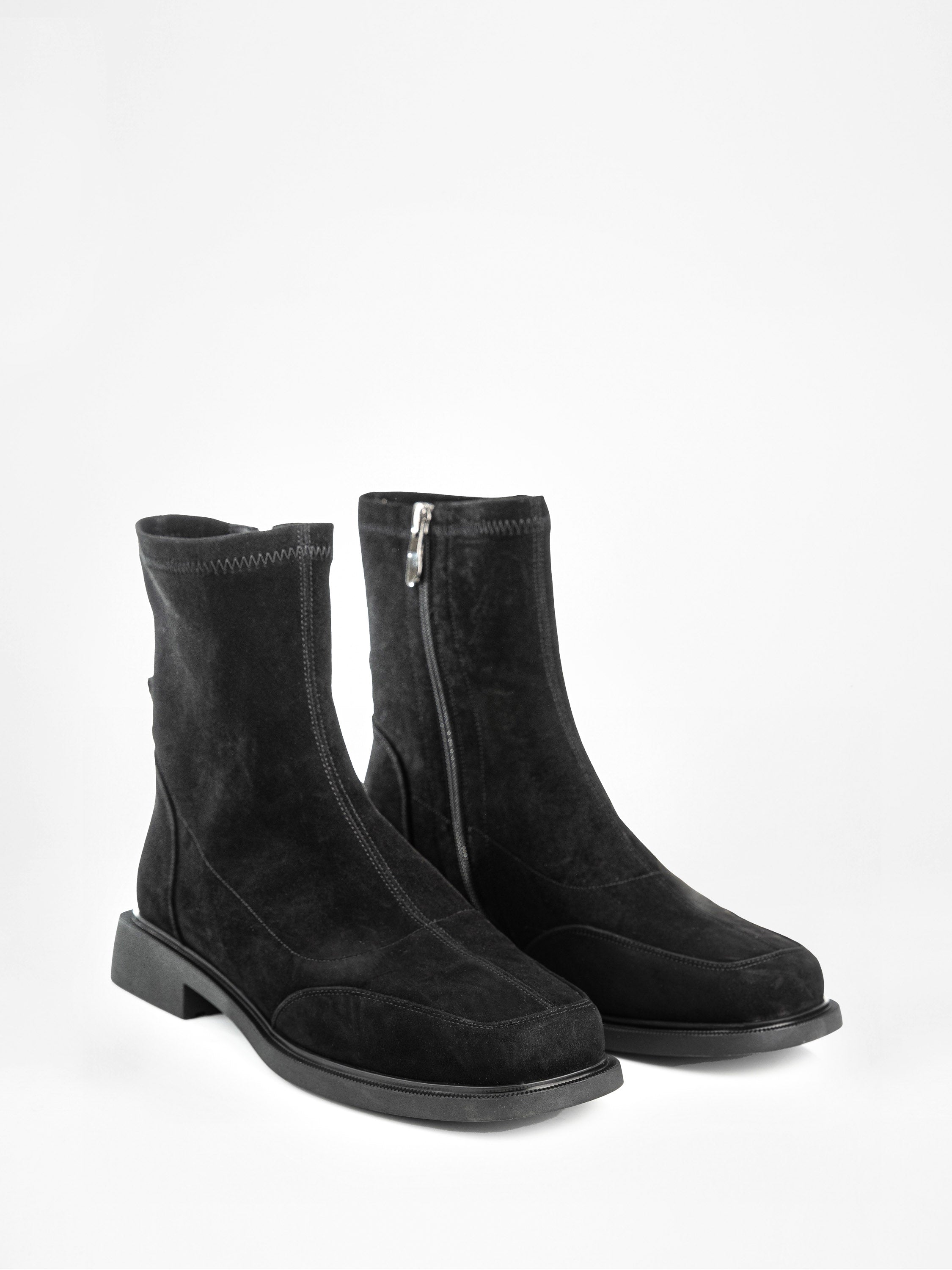 Black suede boots