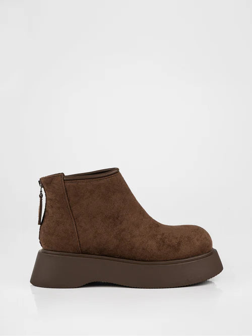 Brown chunky platform boots