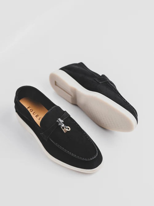 Mocasines de ante negro