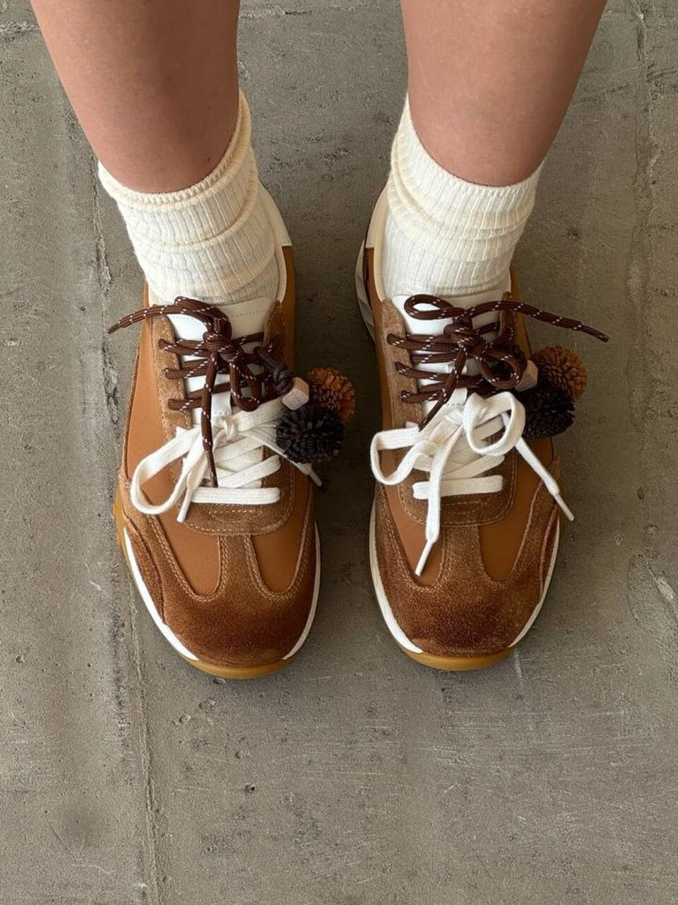 Trendy sneakers in brown